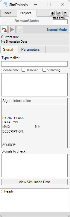 SimDolphin Signal panel